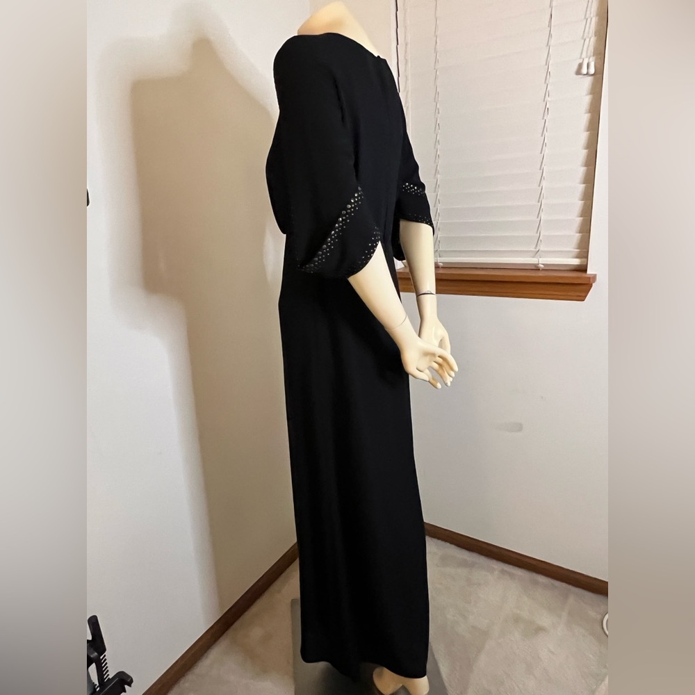❤️BCBGMaxAzria Elegant Black Dress with Studded Sleeves - Picture 4 of 4